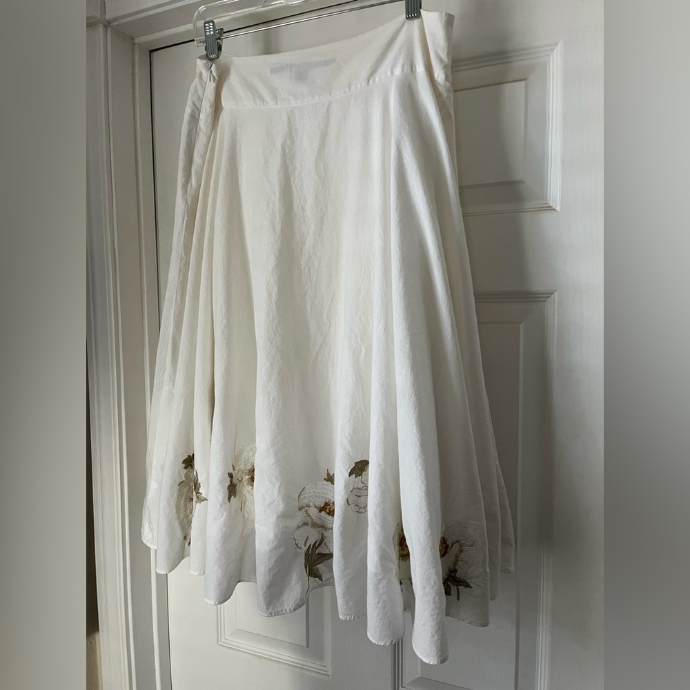 Issa & co. Cotton Embroidered Skirt 10 - Picture 9 of 12